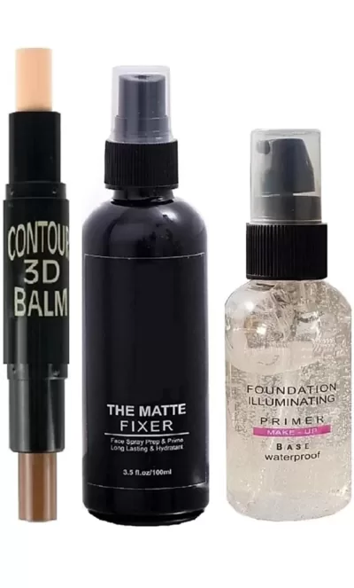 PLETHORA-Highlighter-and-Contour-Stick-Face-Base-Makeup-Primer-Matte-makeup-Fixer-Spray-pack-of-3