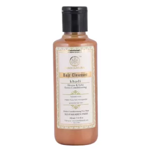 Khadi Natural Amla & Bhringraj Shampoo/Cleanser for Controlling Dandruff & Hair fall | Shampoo for Reducing Scalp Irritation | Paraben & Sulphate-Free | Suitable for All Hair Types, 210ml