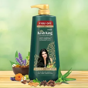 Kesh King Ayurvedic Anti Hairfall Shampoo| Reduces hairfall | 21 Natural Ingredients |No Paraben & No Silicon | With the goodness of Aloe Vera, Bhringraja and Amla for Silky, Shiney – 600 ml